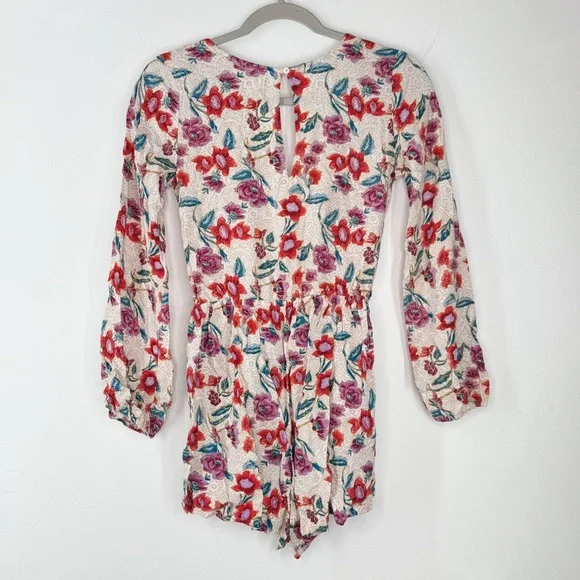 Hollister Long Sleeve Floral Romper Women’s Size XS - Picture 9 of 13